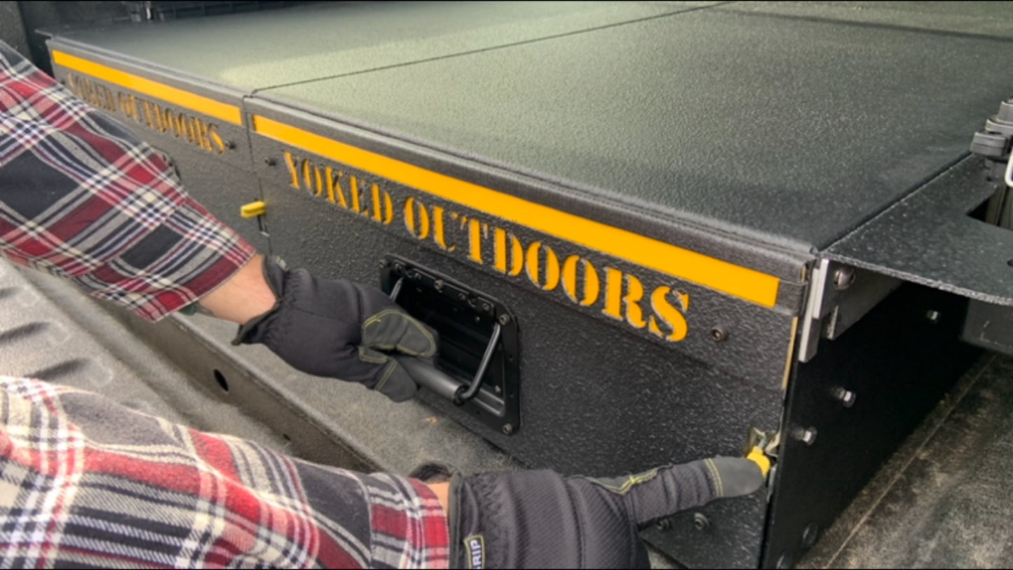 Yoked Outdoors Organized Truck Bed Drawer System Locking Drawers