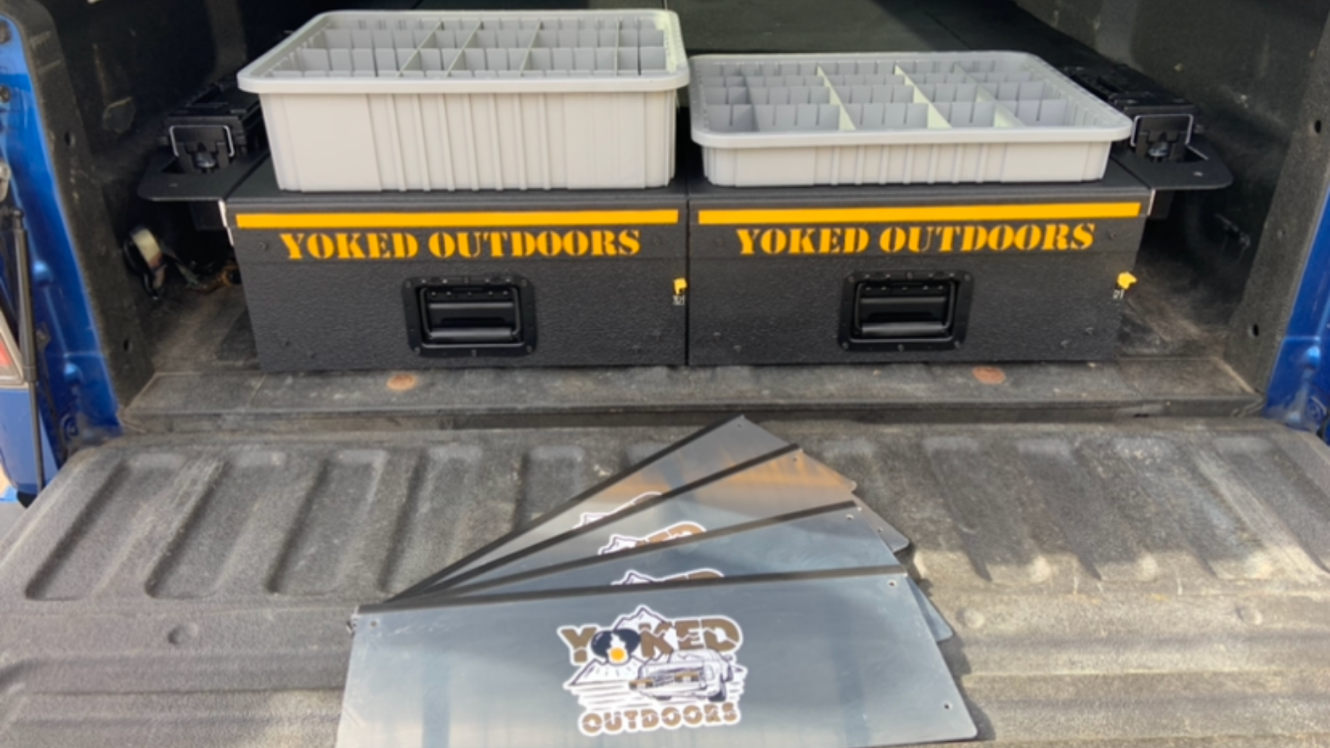Yoked Outdoors Organized Truck Bed Drawer System Drawer dividers tool-less install
