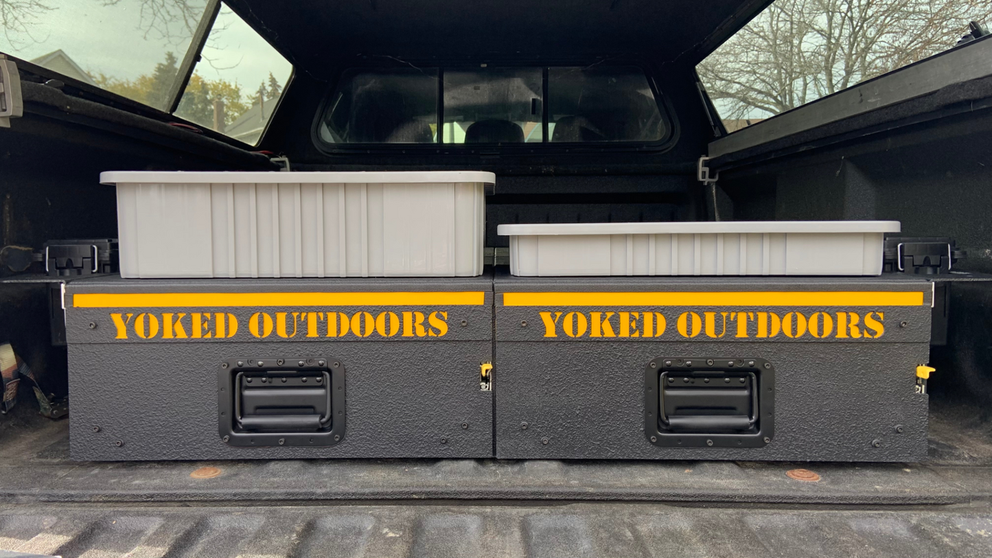 Yoked Outdoors Organized Truck Bed Drawer System Yellow Custom paint